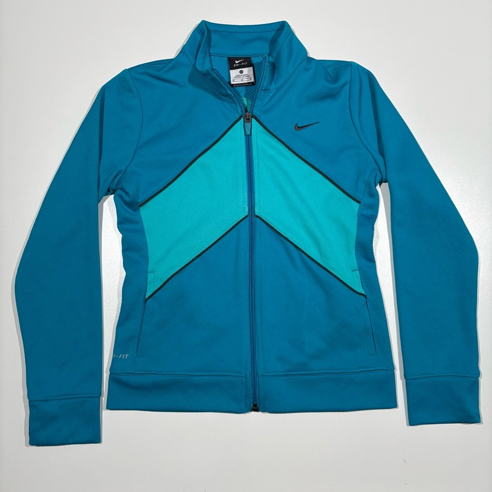 Nike Teal Blue Dri-FIT Full Zip Athletic Jacket - Size M